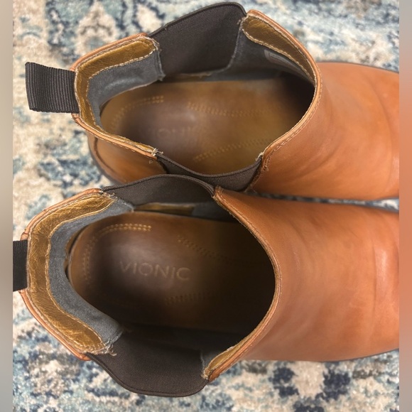 Men's Kingsley Vionic Brown Leather Ankle Boots, size 13 - Picture 3 of 6